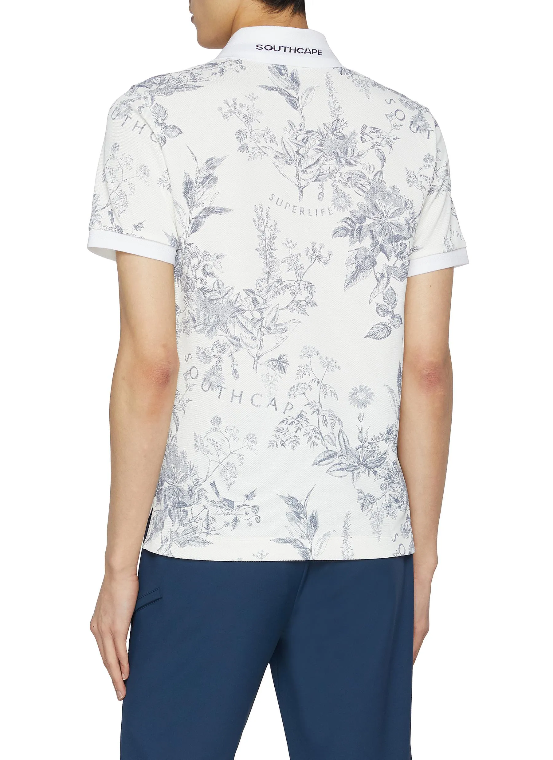 -----------SOUTHCAPE ---- ------------ ----Floral Print Polo Shirt --