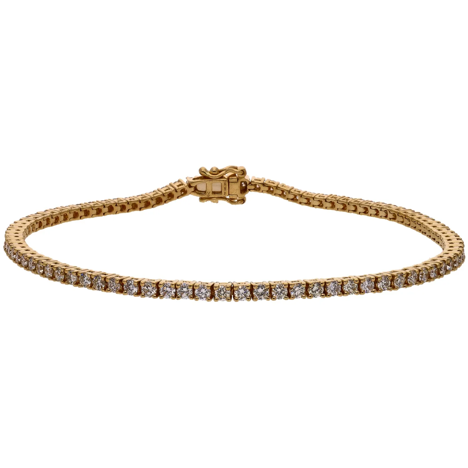 14K Yellow Gold Diamond Tennis Bracelet