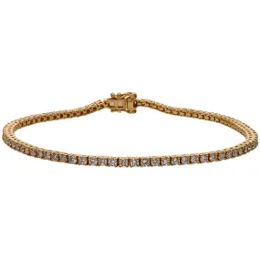 14K Yellow Gold Diamond Tennis Bracelet