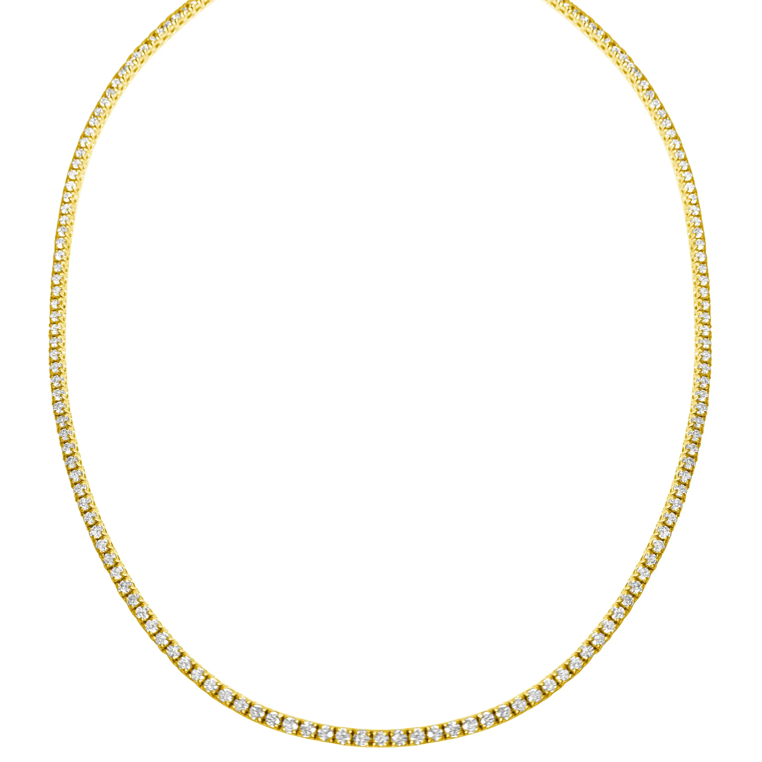 14KT Gold 5.30ct Diamond Perfect Tennis Necklace