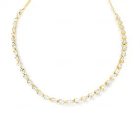 14KT Gold Diamond Pear Diamond Tennis Necklace