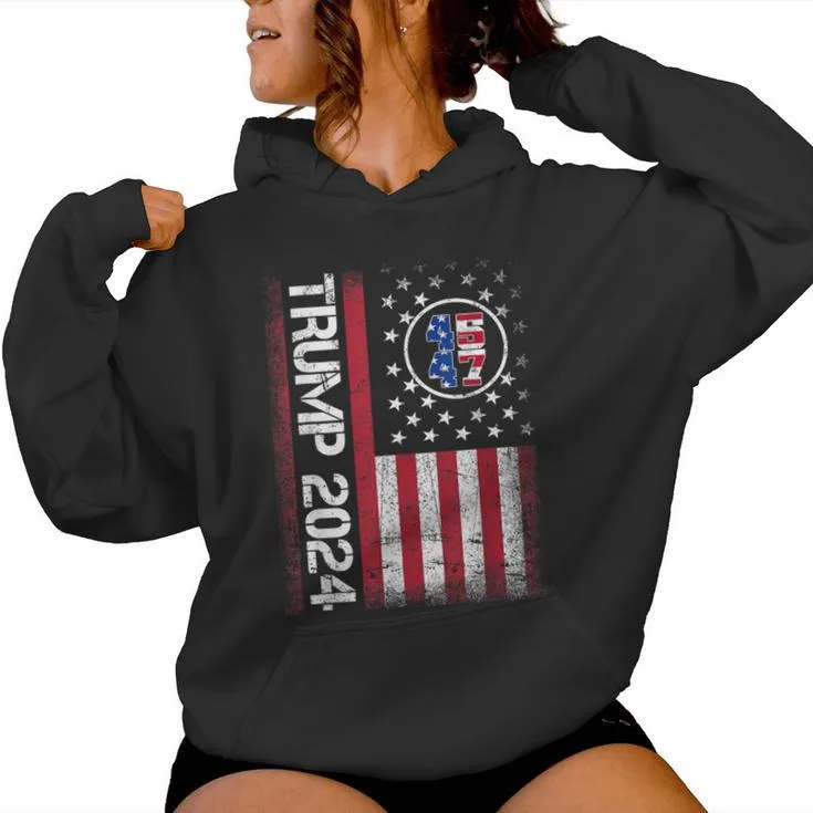 45 47 We The People 2024 Stand With American Flag Women Women Hoodie