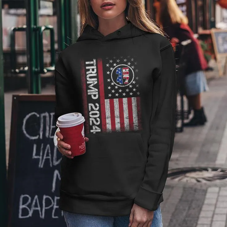 45 47 We The People 2024 Stand With American Flag Women Women Hoodie