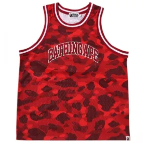 A Bathing Ape Men Color Camo Basketball Tank Top (red)