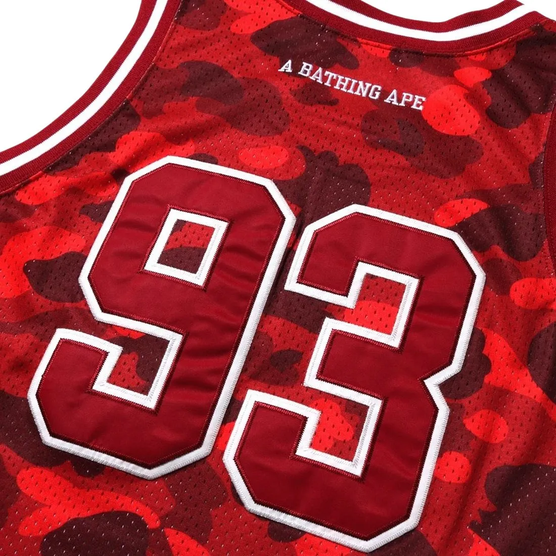 A Bathing Ape Men Color Camo Basketball Tank Top (red)