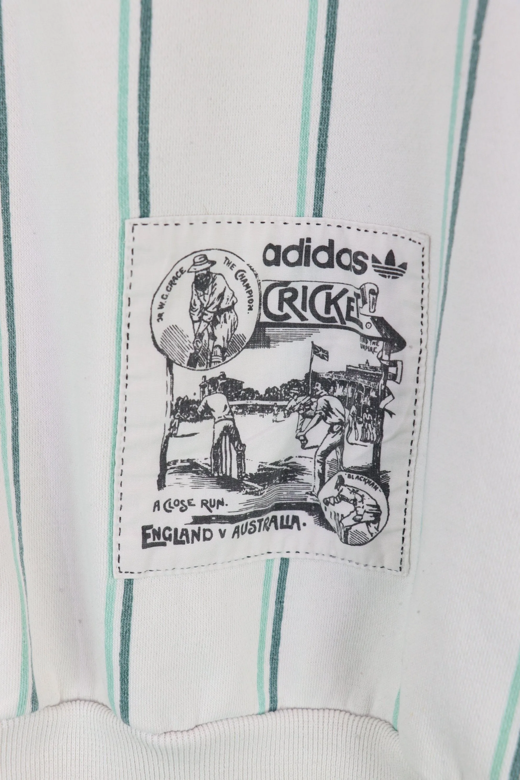 Adidas Cricket Sweatshirt White/Green Small