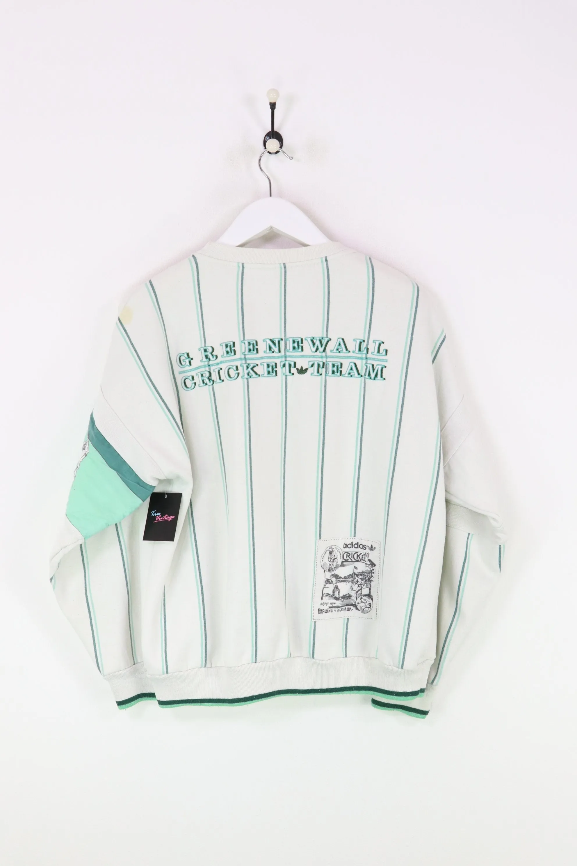 Adidas Cricket Sweatshirt White/Green Small