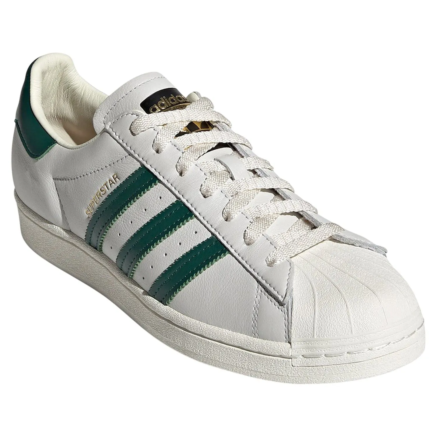 adidas Originals Superstar Trainers - Off White / Collegiate Green