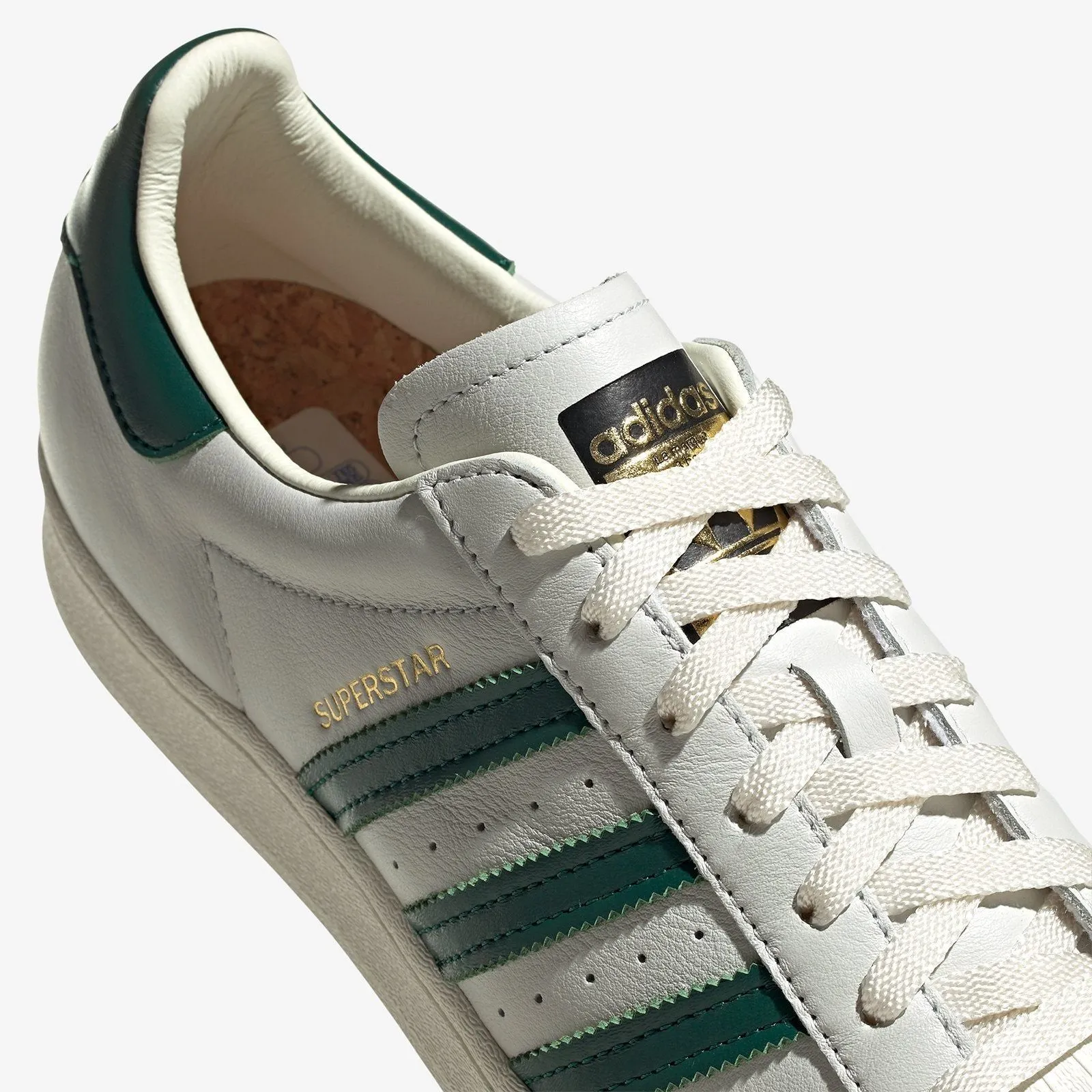 adidas Originals Superstar Trainers - Off White / Collegiate Green