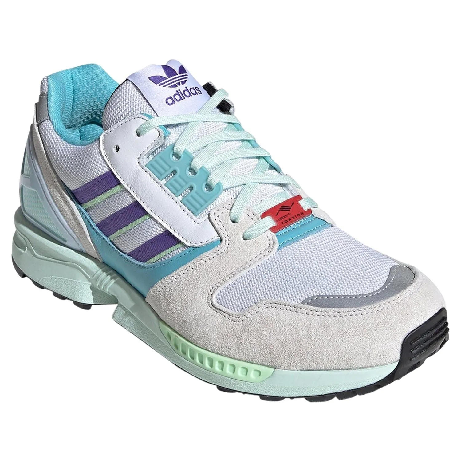 adidas Originals ZX 8000 Trainers - White/Purple/Aqua