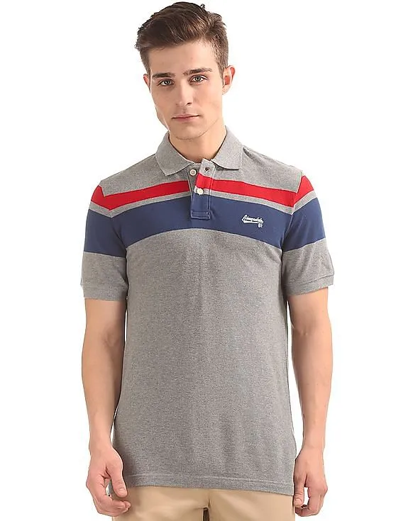 Aeropostale Striped Pique Polo Shirt