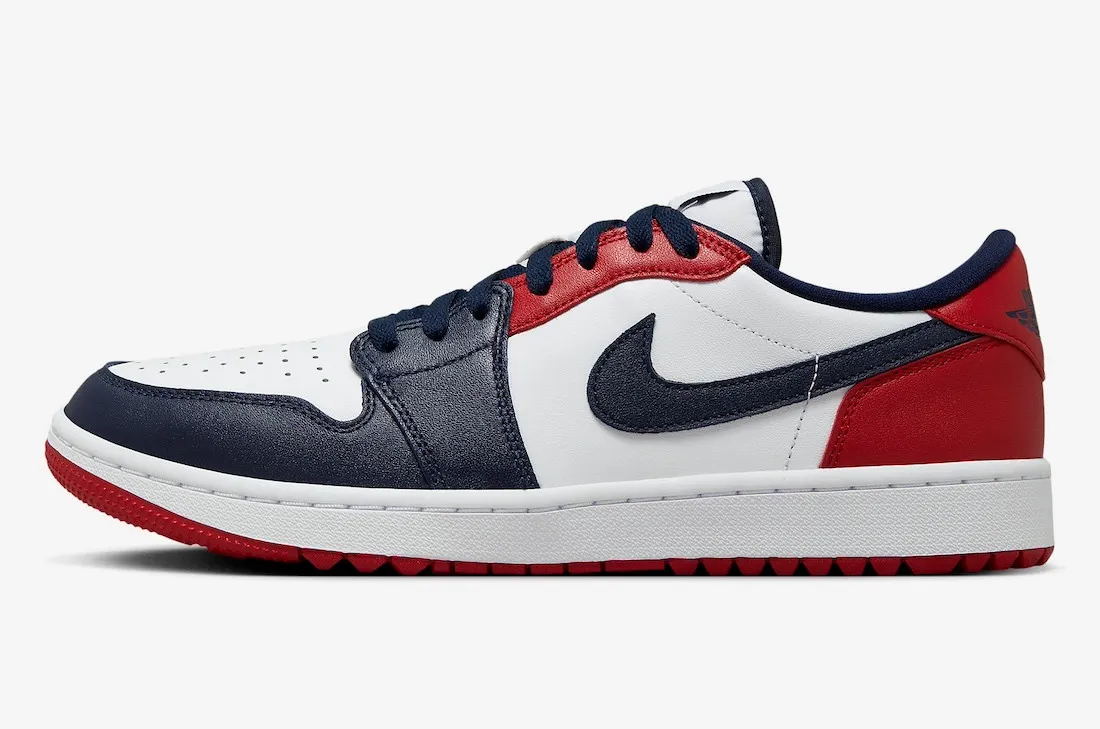 Air Jordan 1 Retro Low Golf USA White Obsidian Varsity Red DD9315-113