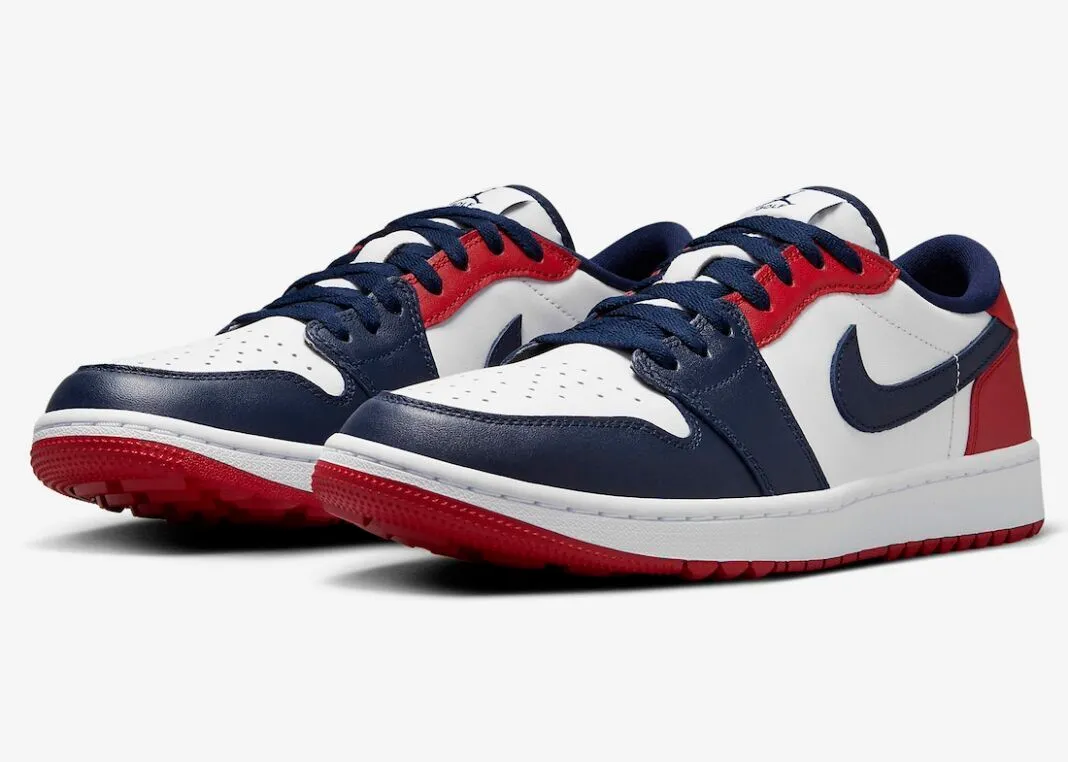 Air Jordan 1 Retro Low Golf USA White Obsidian Varsity Red DD9315-113