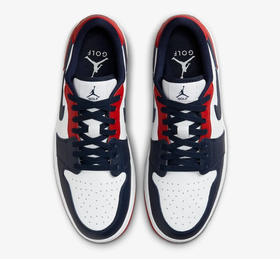 Air Jordan 1 Retro Low Golf USA White Obsidian Varsity Red DD9315-113