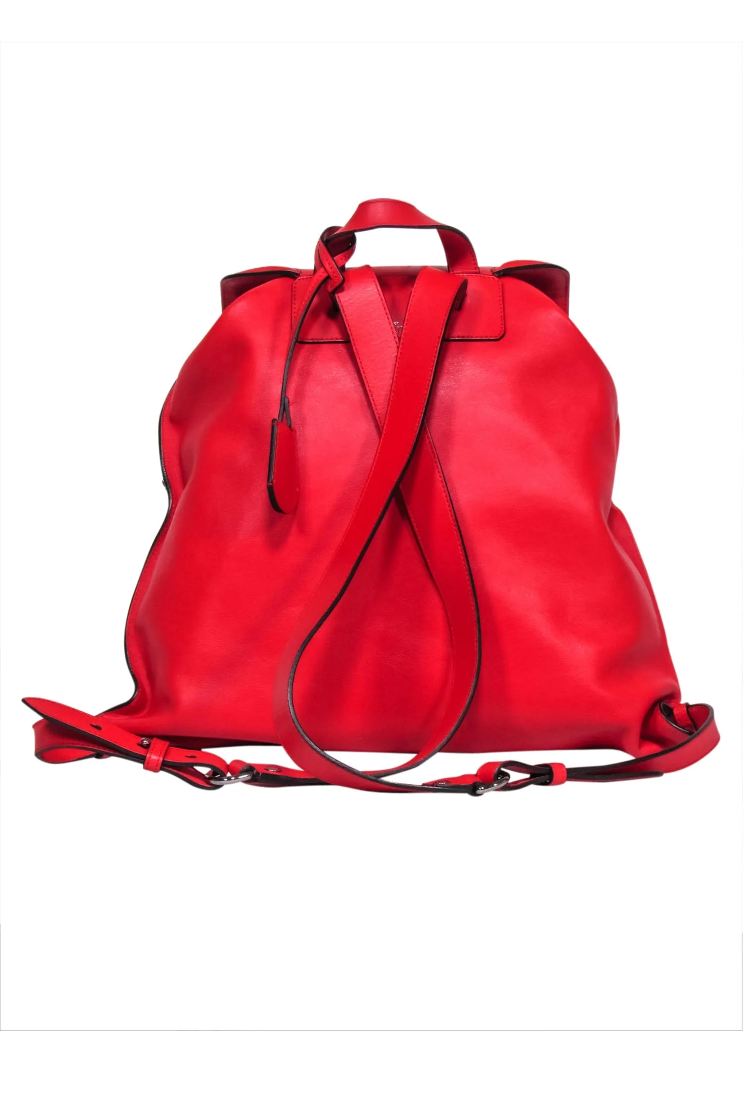 Alexander McQueen - Red Leather Studded Front Backpack