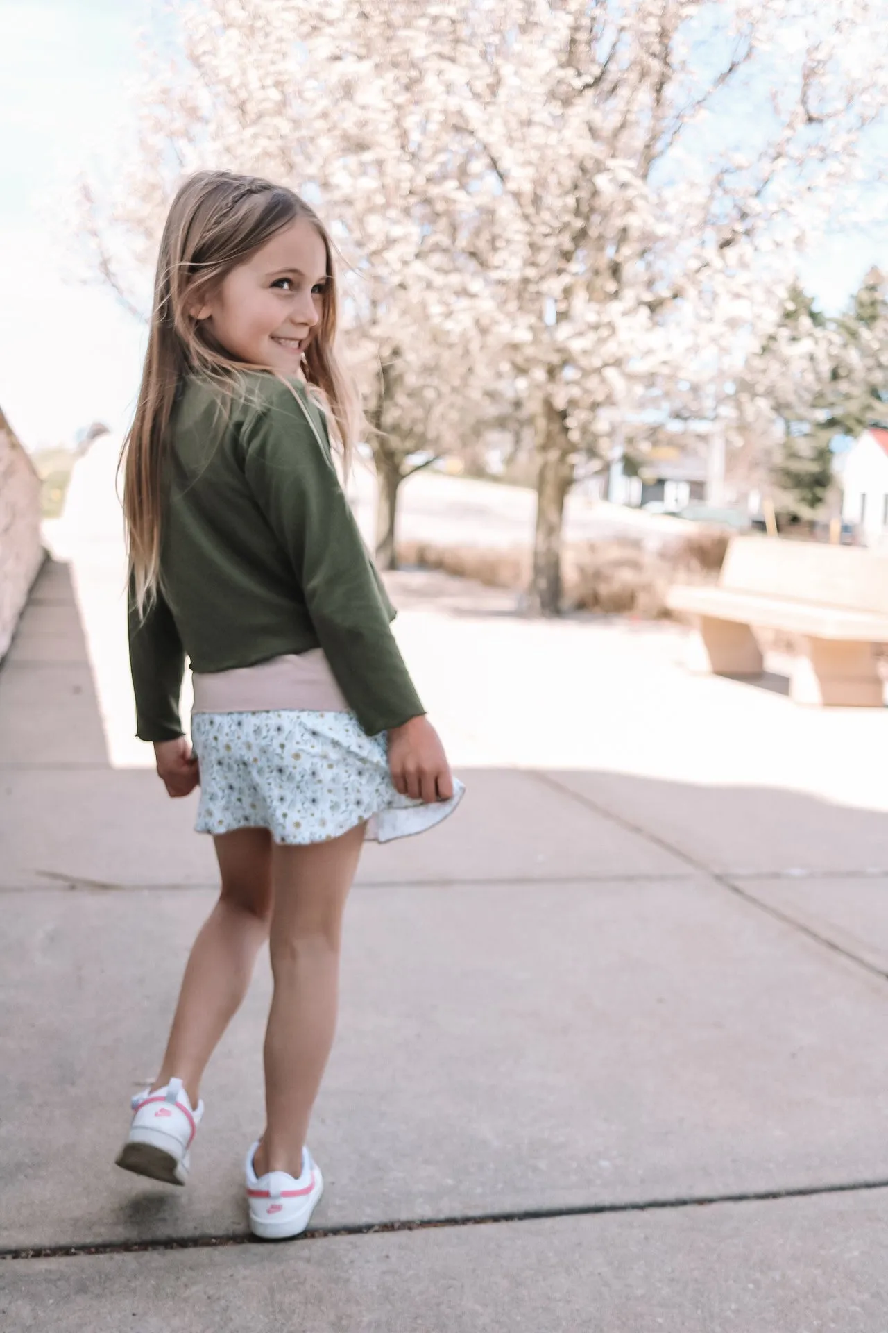 Almond Floral Tennis Skirt