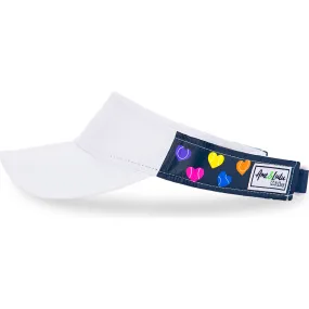 Ame & Lulu Big Love Tennis Visor, Rainbow Serve