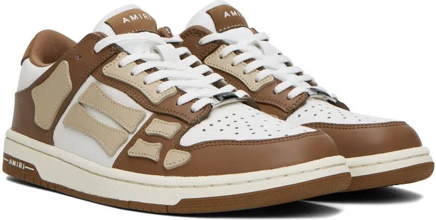 AMIRI Brown & Off-White Skel Top Low Sneakers