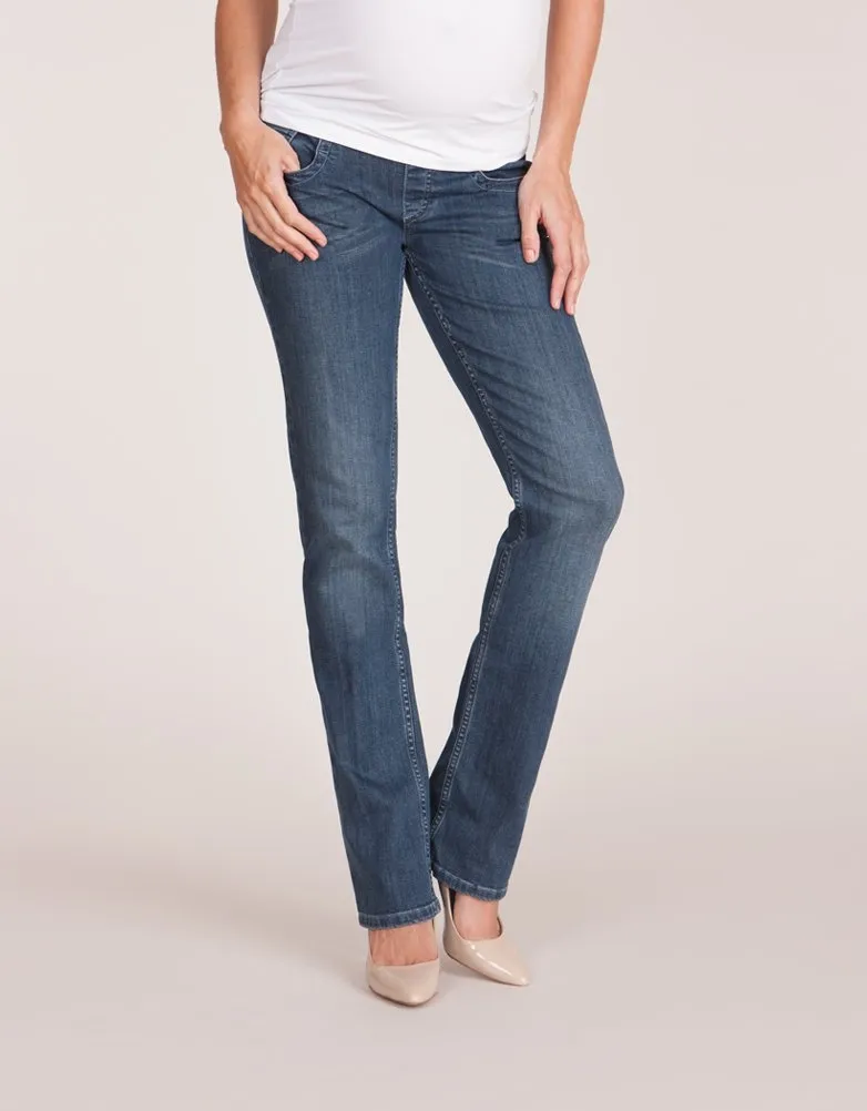 Andi | Blue Wash Straight Leg Premium Maternity Jeans