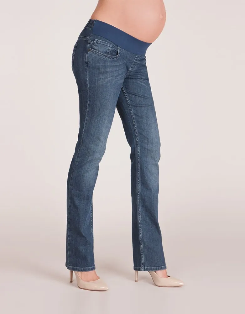 Andi | Blue Wash Straight Leg Premium Maternity Jeans