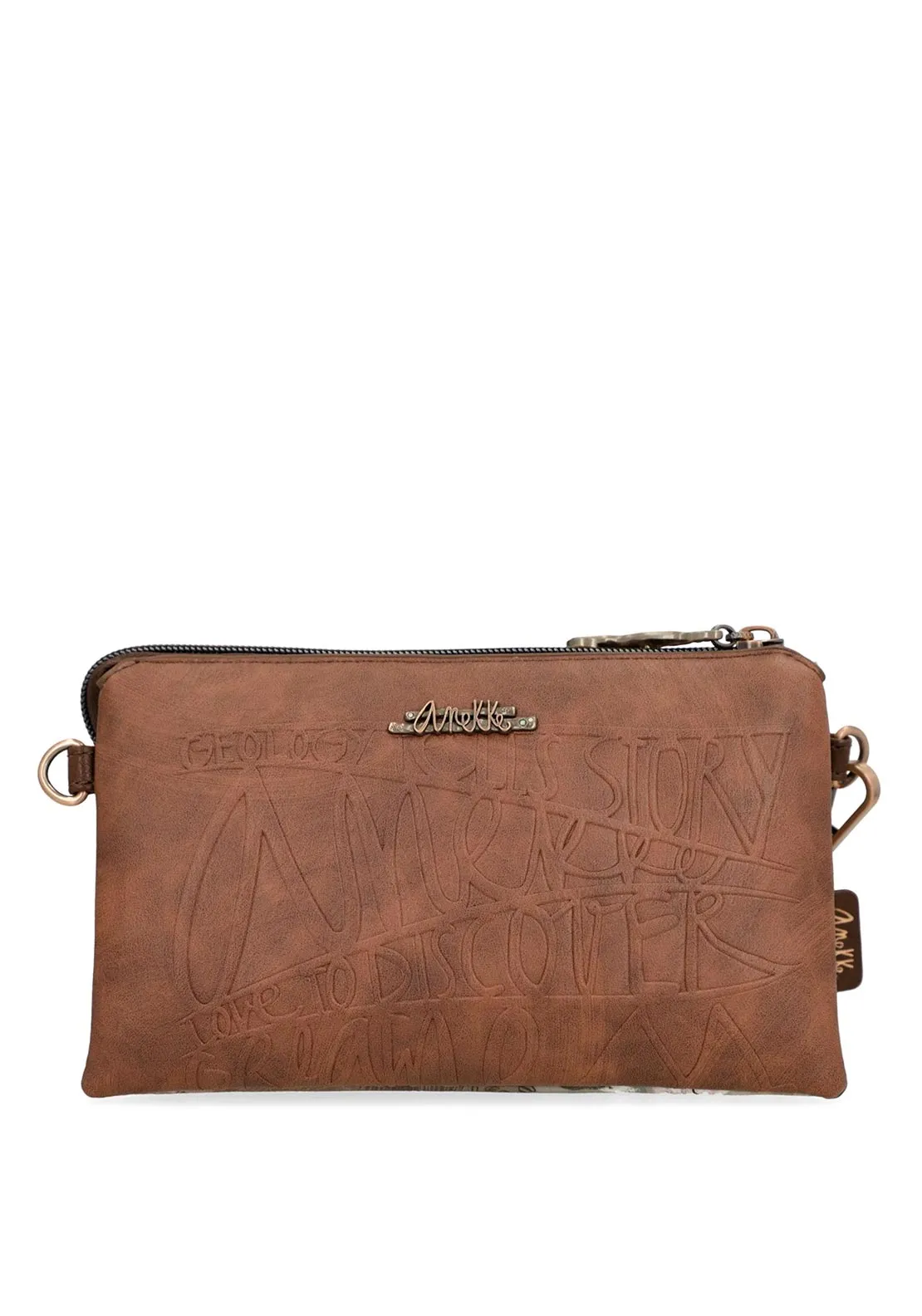 Anekke Printed Embellished Crossbody Bag, Brown Multi