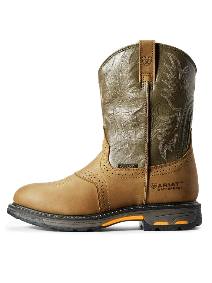 Ariat 10008633 Mens WorkHog Waterproof Work Boot Aged Bark