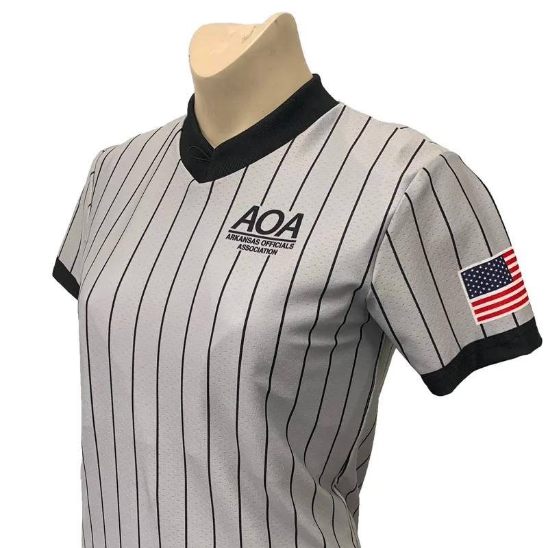 Arkansas AOA Logo Basketball Referee V-Neck