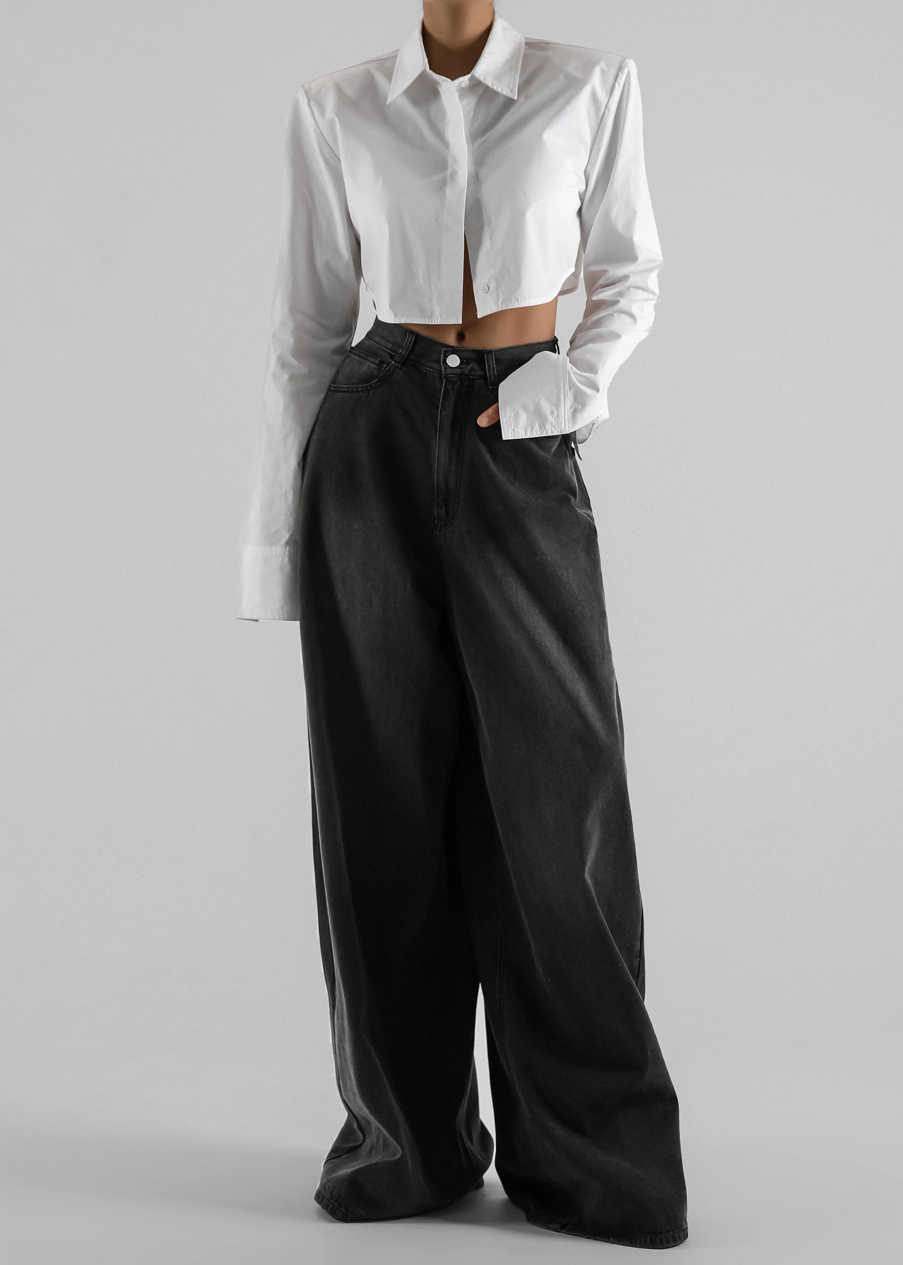 Ashford Wide Leg Jeans - Black Wash