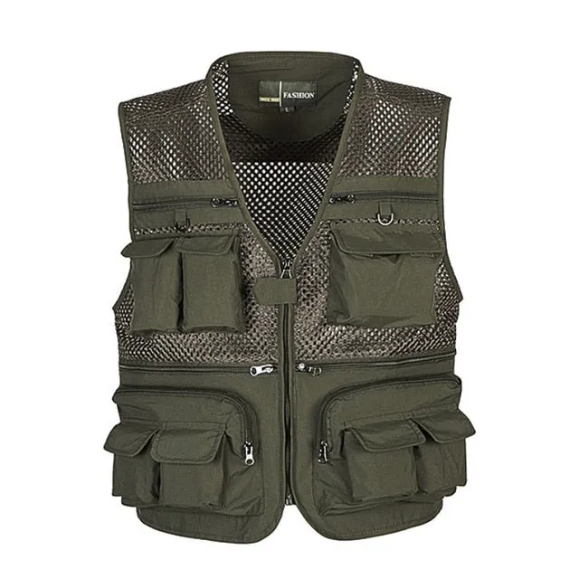 ASHORESHOP Men's Vest Tactical Webbed Gear Vest Summer Photographer Waistcoat