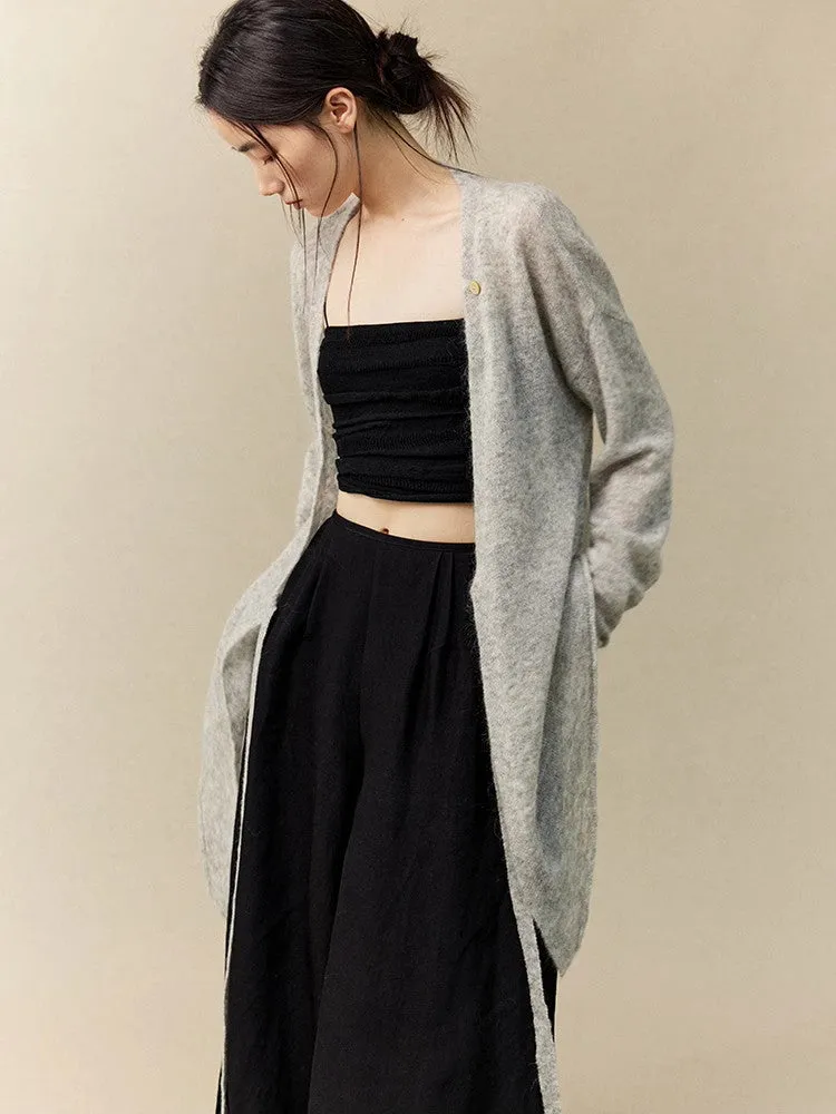 Asymmetry Thin Simple Knit Classy Cardigan