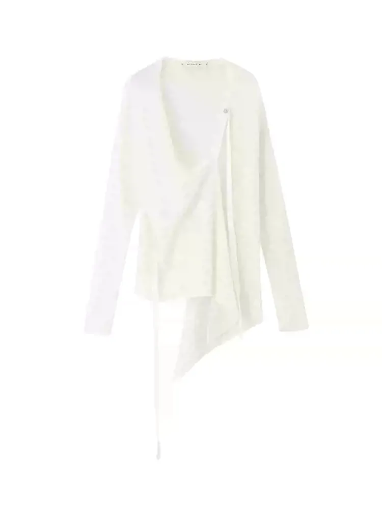 Asymmetry Thin Simple Knit Classy Cardigan