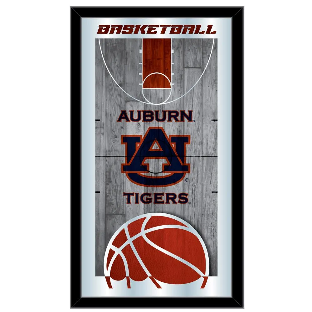 Auburn Tigers HBS Navy Basketball Framed Hanging Glass Wall Mirror (26x15)