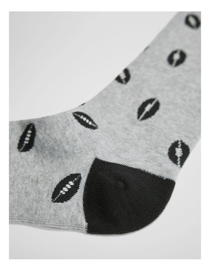 Australian Cotton Blend Football Sock in Grey Marle