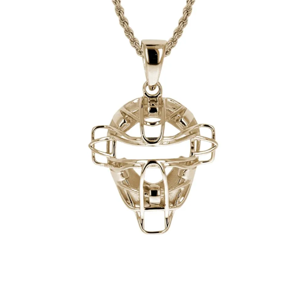 Baseball Catchers Mask Necklace | Gold