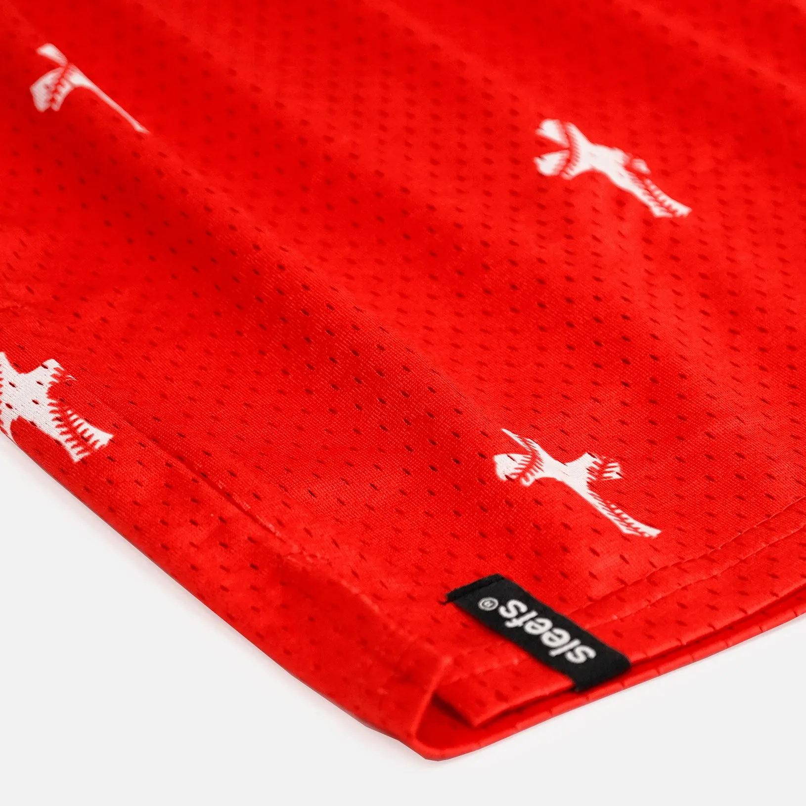 Baseball Cross Pattern Red Shorts - 5