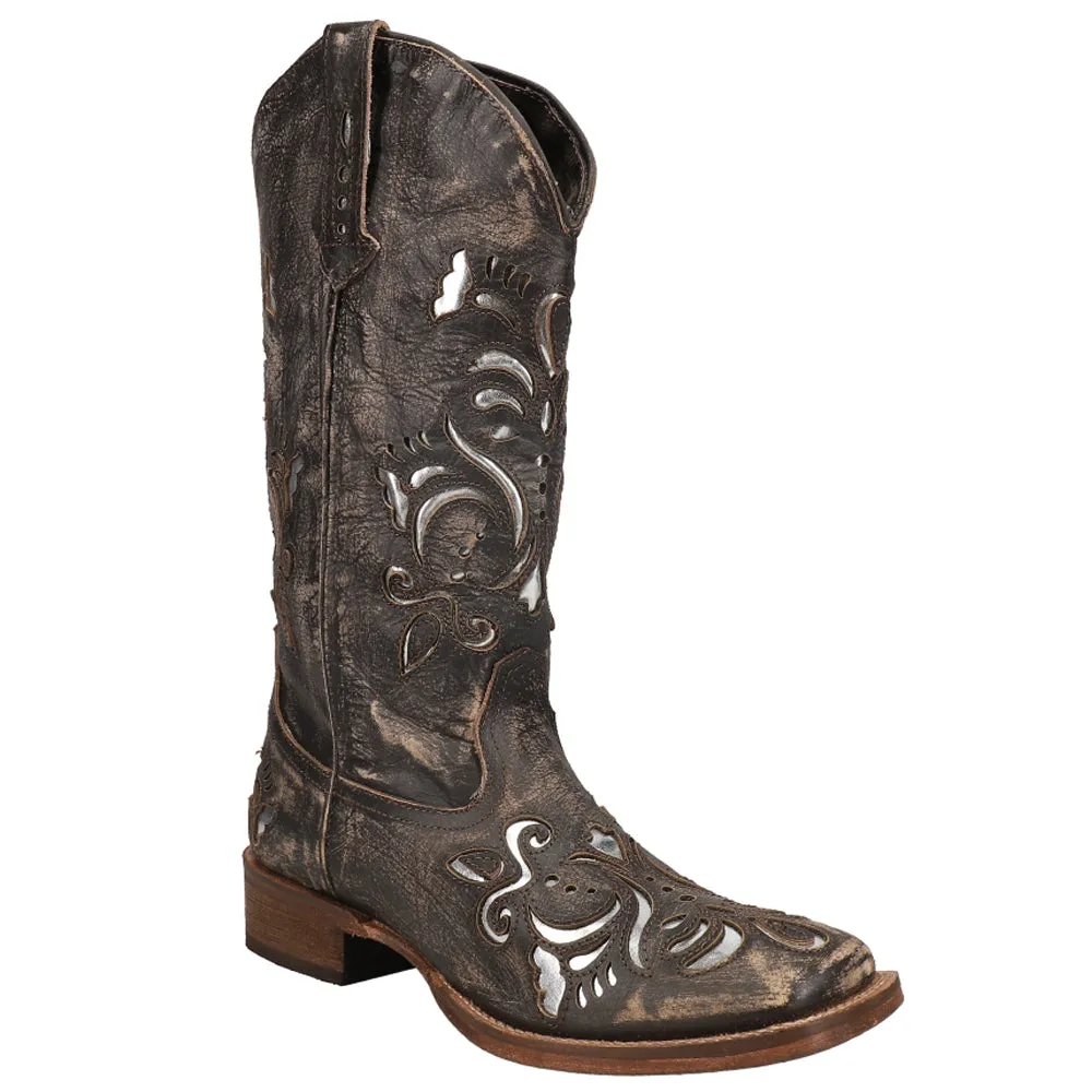 Belle Metallic Square Toe Cowboy Boots