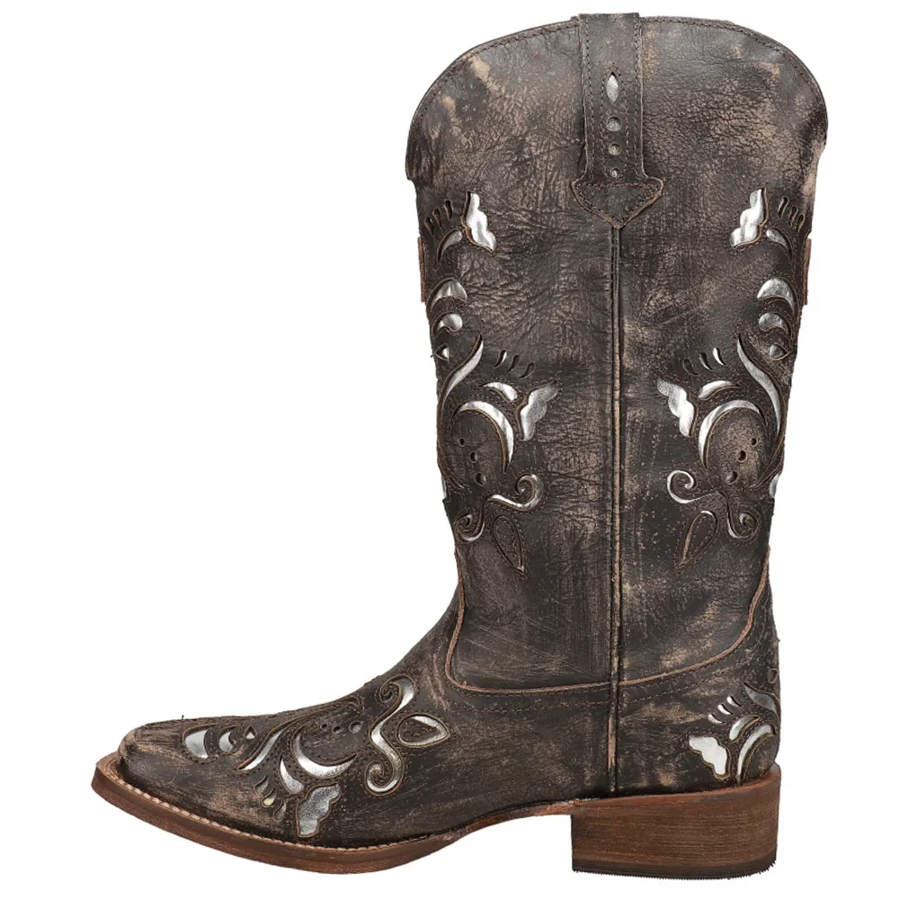 Belle Metallic Square Toe Cowboy Boots