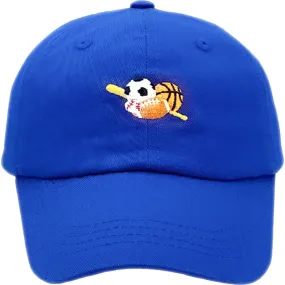 Bits & Bows Sports Baseball Hat, Bradley Blue