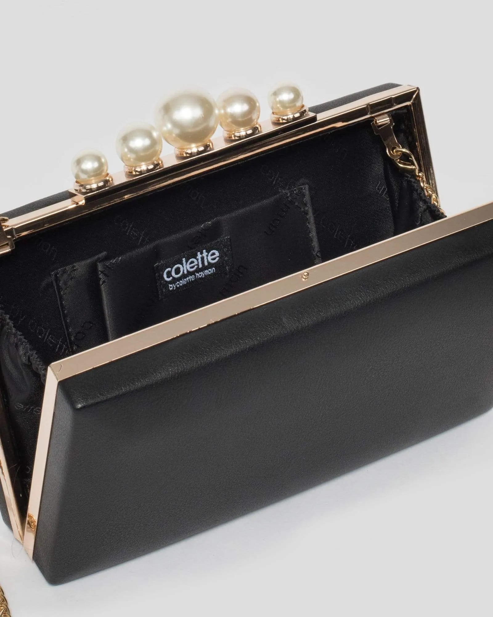 Black Charlotte Hardcase Clutch Bag