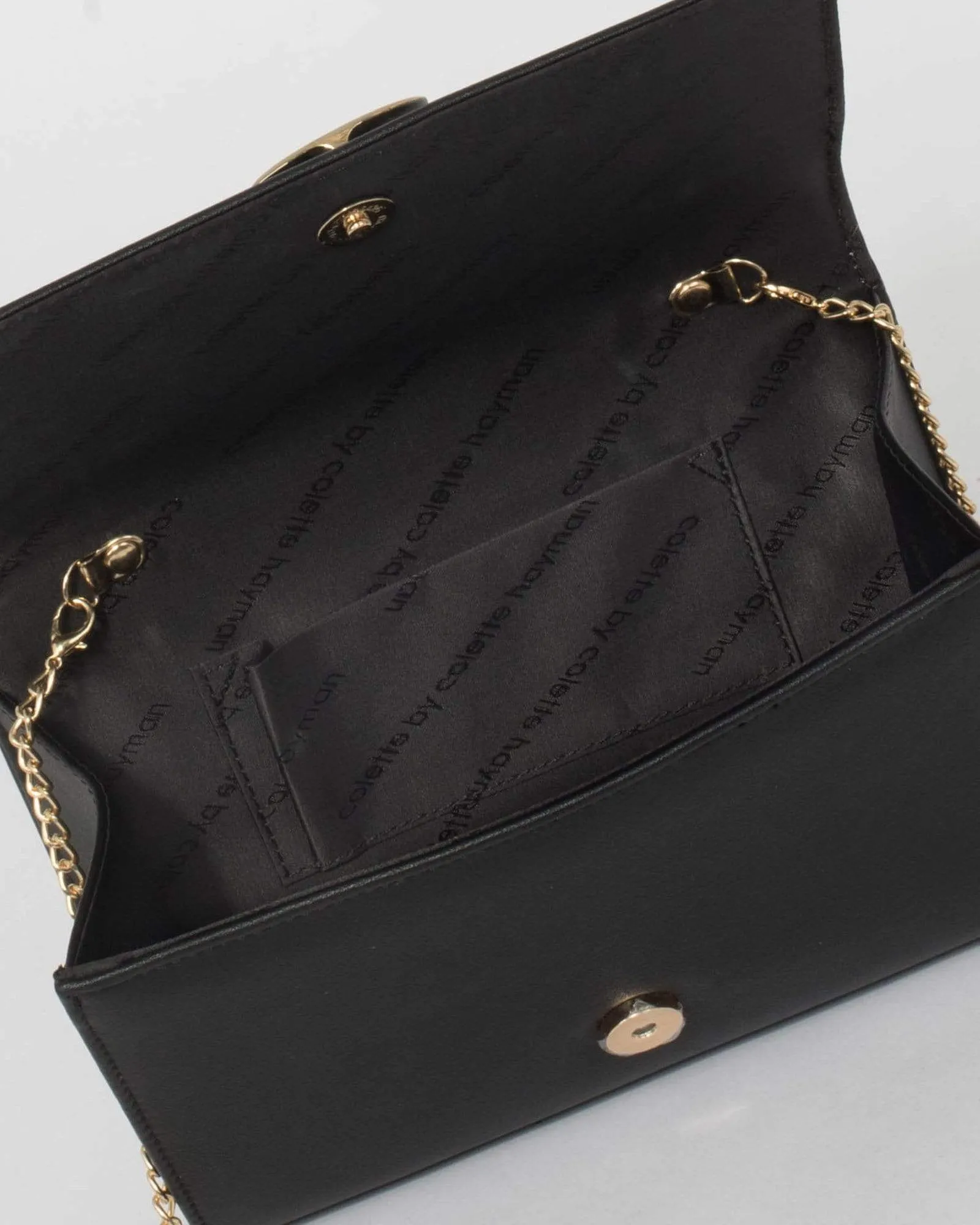 Black Eve Buckle Clutch Bag