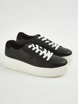 Black Flatform Cupsole Trainers | Women | George at ASDA