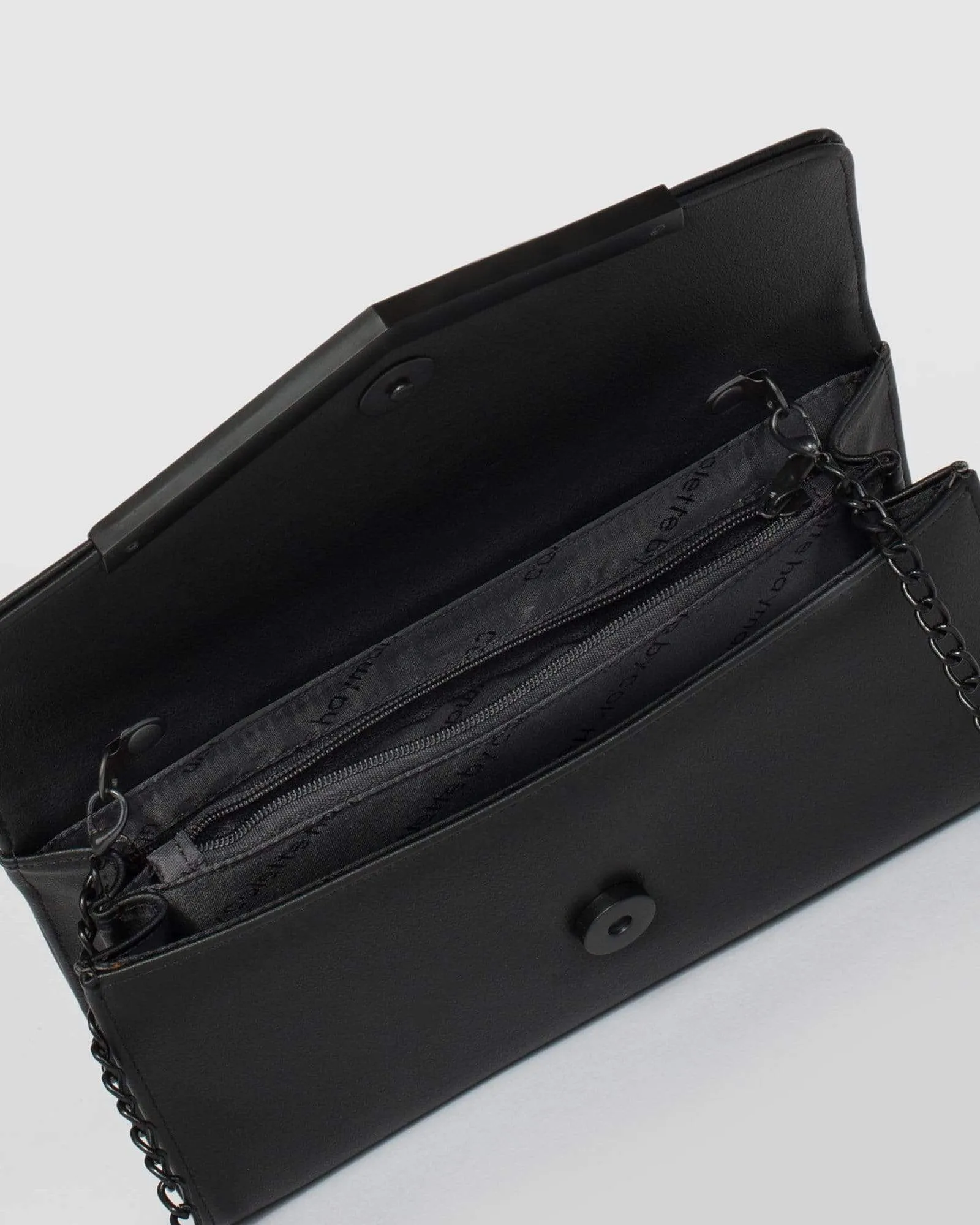 Black Kiah Arrow Clutch Bag