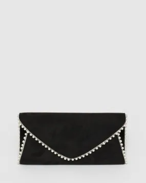 Black Oriana Pearl Clutch Bag