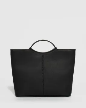 Black Smooth Jessie Clutch Bag With Matte Black Hardware