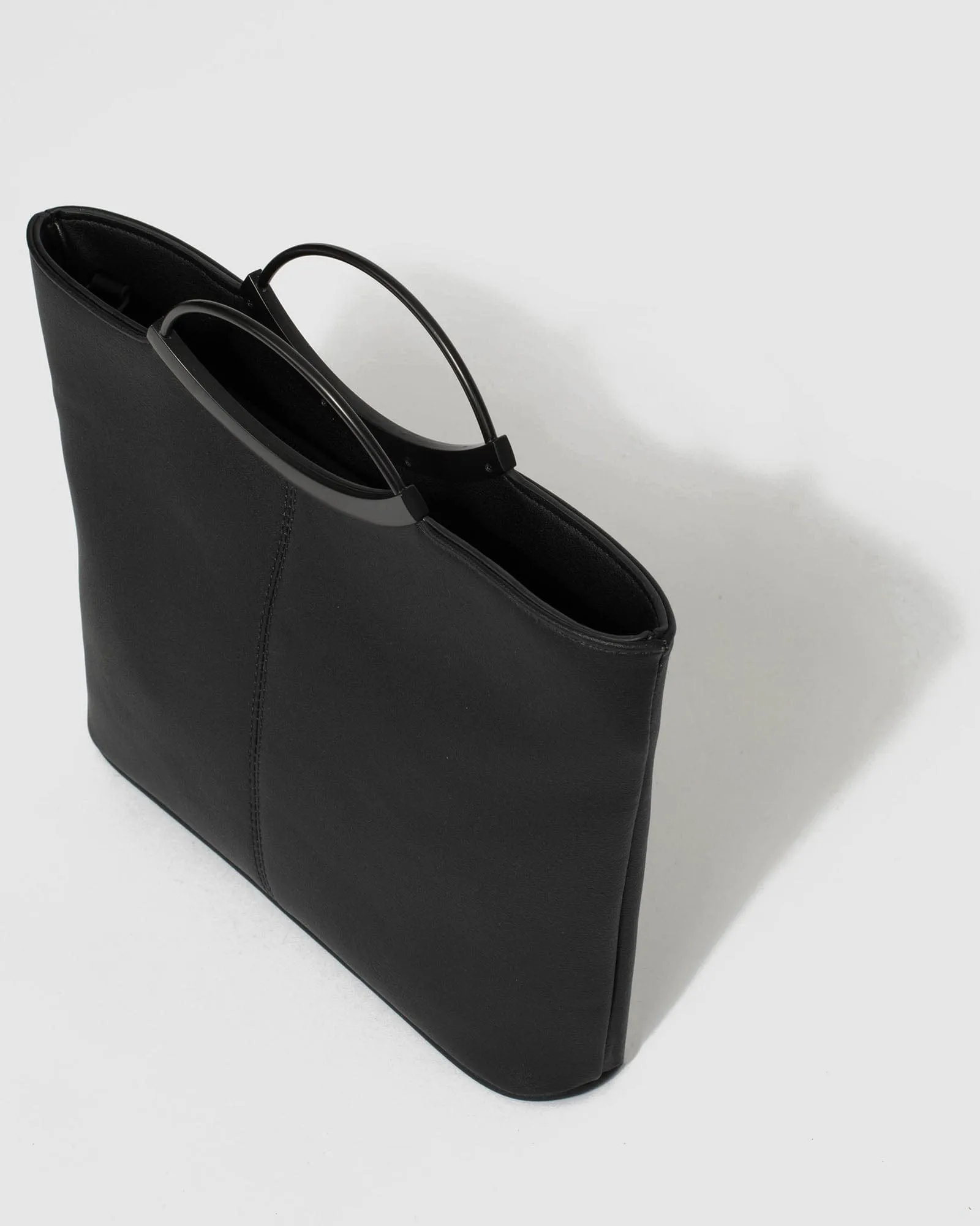 Black Smooth Jessie Clutch Bag With Matte Black Hardware