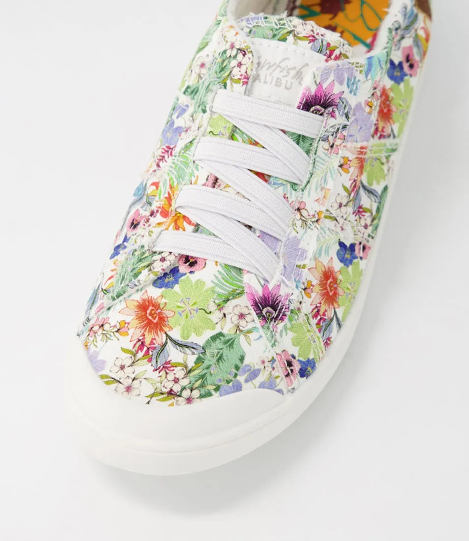 BLOWFISH Vex Off White Tropical Canvas Sneakers