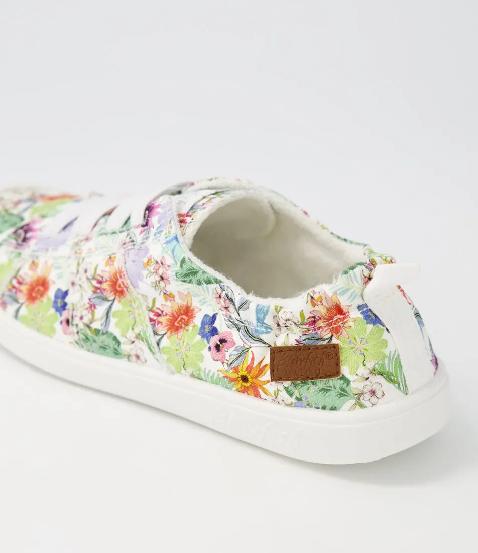 BLOWFISH Vex Off White Tropical Canvas Sneakers