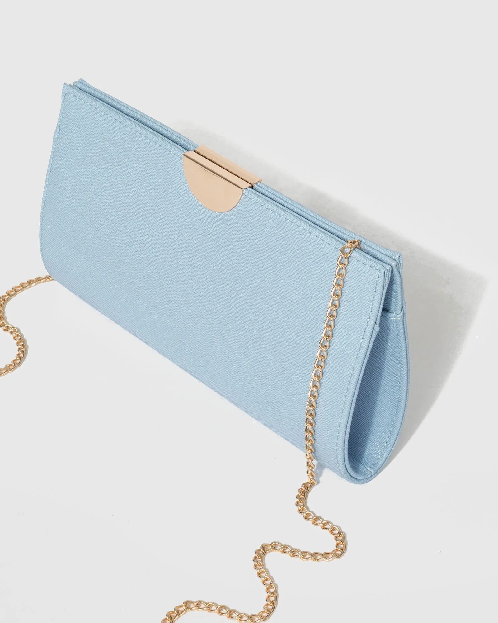 Blue Carlie Clutch Bag