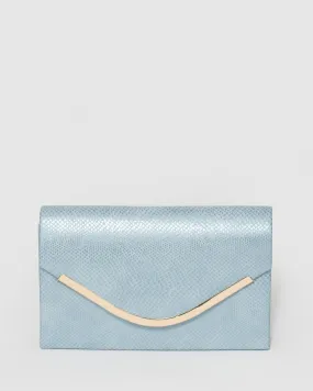 Blue Lila Curve Clutch Bag