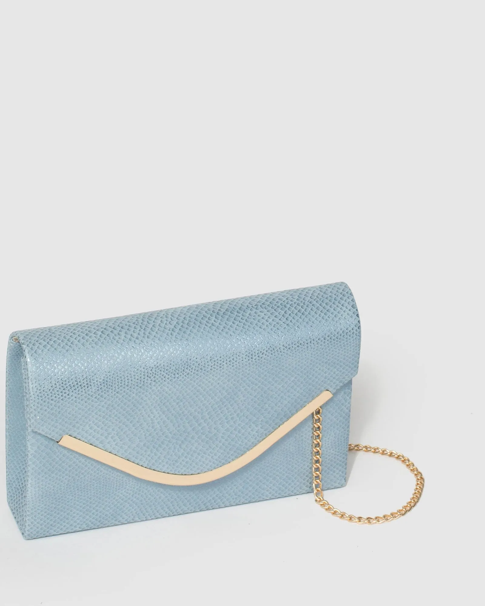 Blue Lila Curve Clutch Bag